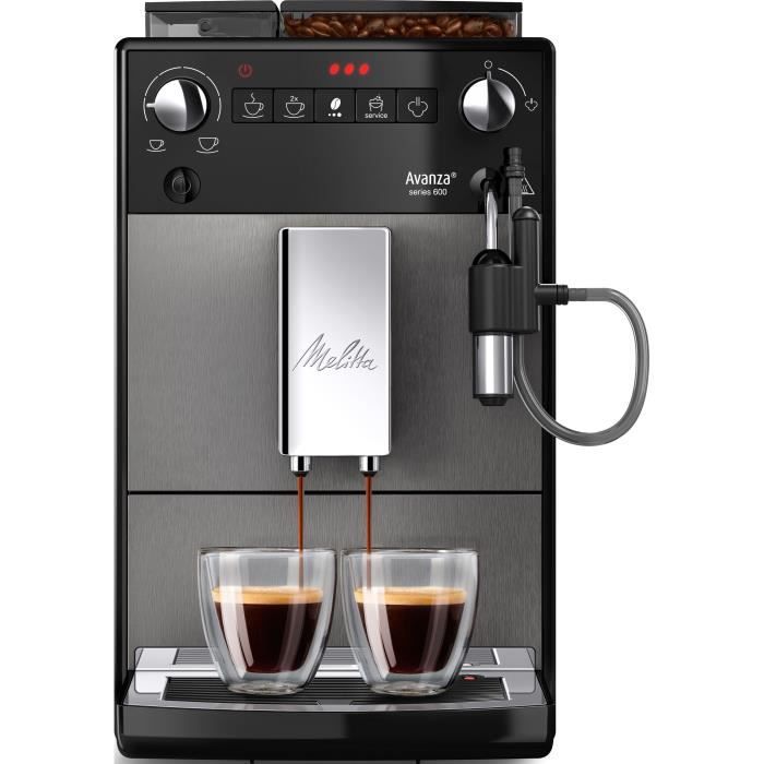 Machine a café - MELITTA - Avanza F270-100 - Réservoir d’eau 1,5 L - Réservoir a grains 250 g - 1450 W - Gris titanium