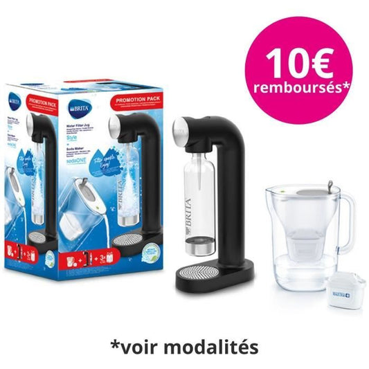 Machine a soda BRITA SodaONE noire + carafe grise MAXTRA +