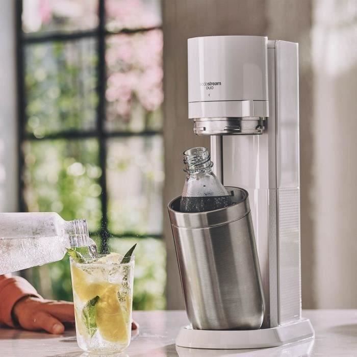 Machine a soda et eau gazeuse Sodastream DUO Blanche + 2 carafes + 2 bouteilles