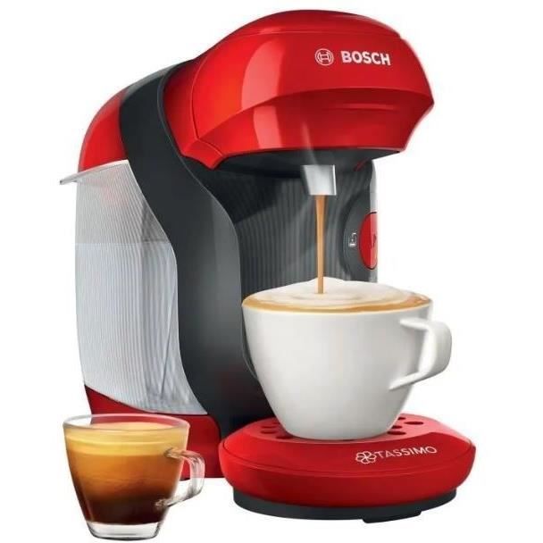 Machine multi-boissons BOSCH TAS1103 Tassimo Rouge - Pression 3,3bar - Capacité du réservoir d’eau 0,7l