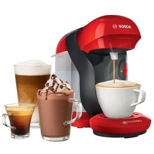 Machine multi-boissons BOSCH TAS1103 Tassimo Rouge - Pression 3,3bar - Capacité du réservoir d’eau 0,7l