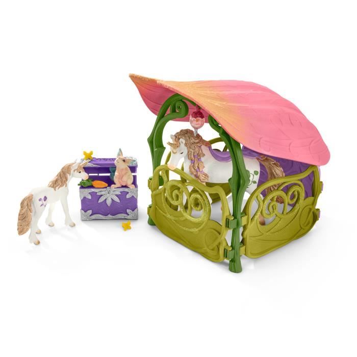 Maison-fleur pailletée avec licornes lac et écurie - Schleich - 42445 - Multicolore - Rose - Fille