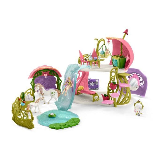 Maison-fleur pailletée avec licornes lac et écurie - Schleich - 42445 - Multicolore - Rose - Fille