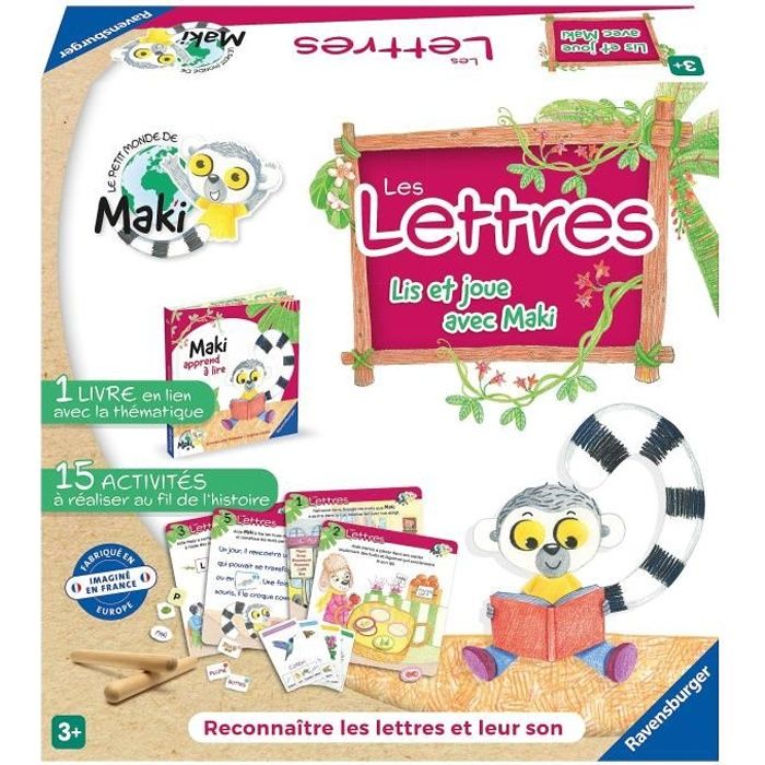 Maki apprend a lire - Les lettres - Premier jeu de société pour enfants - a partir de 3 ans - 22358 - Ravensburger