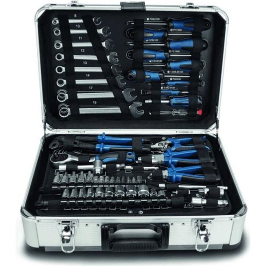 Mallette a outils de 102 pieces - SCHEPPACH - TB150 - Outils en acier chrome vanadium - Mallette en aluminium