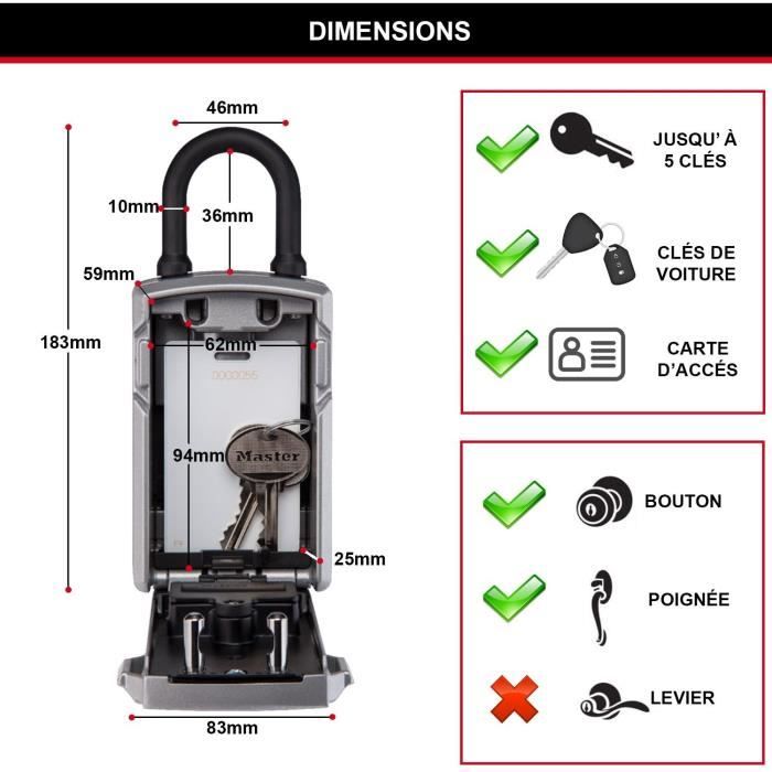 MASTER LOCK Boîte a Clé Connectée - Bluetooth ou Combinaison - A Anse