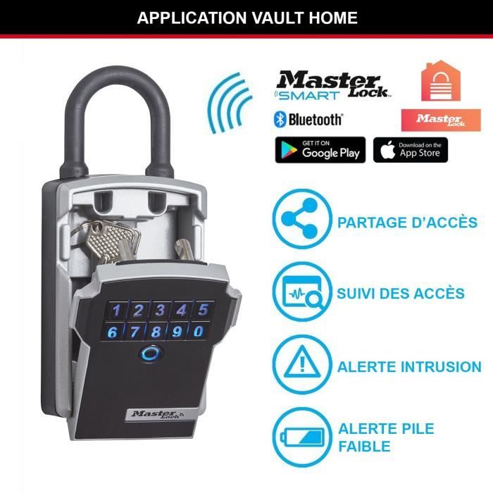 MASTER LOCK Boîte a Clé Connectée - Bluetooth ou Combinaison - A Anse