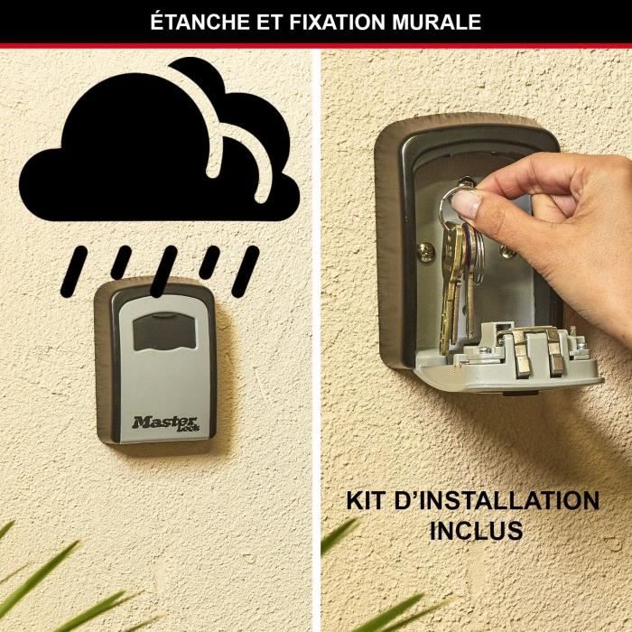 MASTER LOCK Boite a clés sécurisée [Medium] [Fixation murale] - 5401EURD - Select Access Partagez vos clés en toute