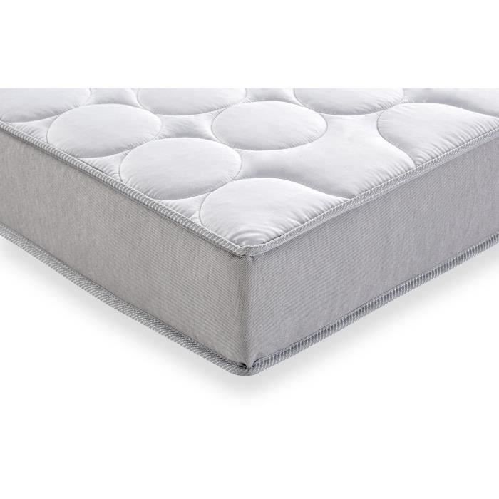 Matelas 90x190 cm - 330 Ressorts ensachés - 5 zones de confort - 19 cm - Ferme - DEKO DREAM Springmax