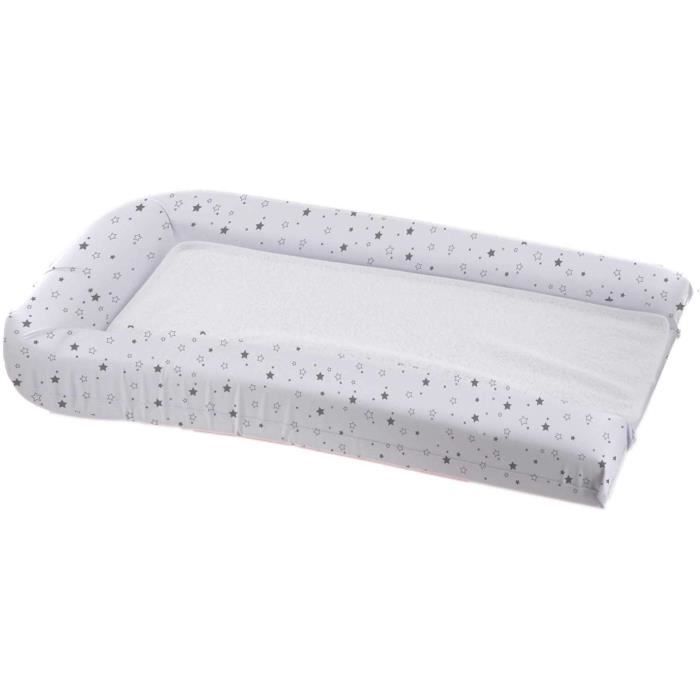 Matelas a langer avec éponges amovibles - blanc / gris - 42 x 70 cm