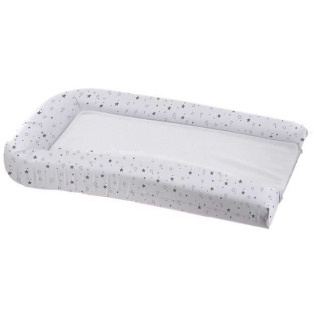 Matelas a langer avec éponges amovibles - blanc / gris - 42 x 70 cm