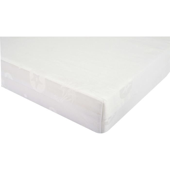 Matelas bébé droit - DOMIVA - Polybambou - Déhoussable lavable - Blanc