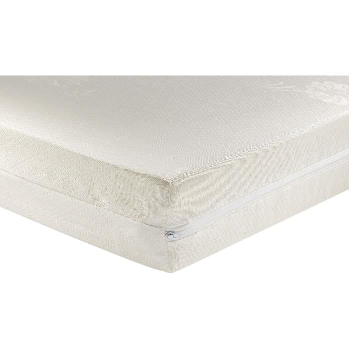 Matelas bébé droit - DOMIVA - Polybambou - Déhoussable lavable - Blanc