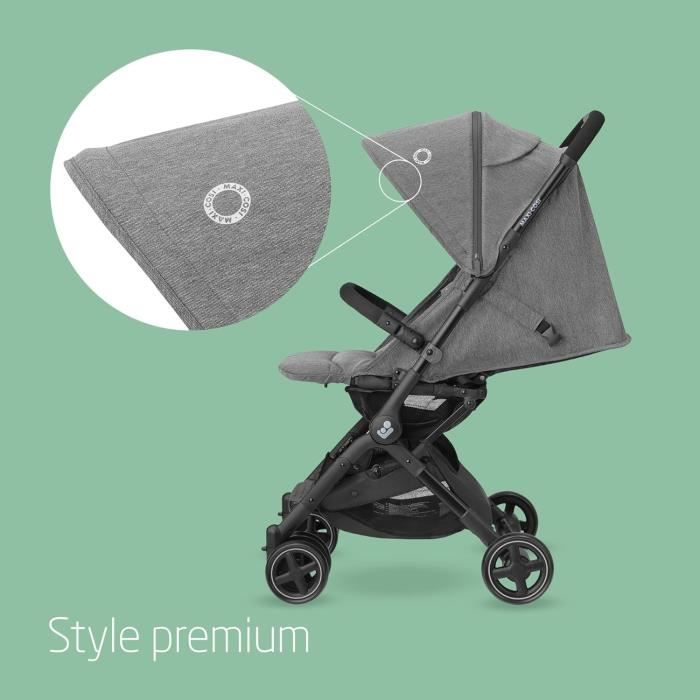 MAXI-COSI Poussette canne ultra compacte Lara 2 de la naissance a 4 ans jusqu’a 22kg pliage facile Select Grey