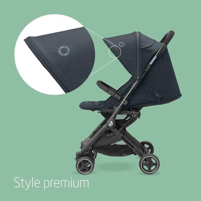 MAXI-COSI Poussette canne ultra compacte Lara 2 de la naissance a 4 ans jusqu’a 22 kg pliage facile Essential Graphite