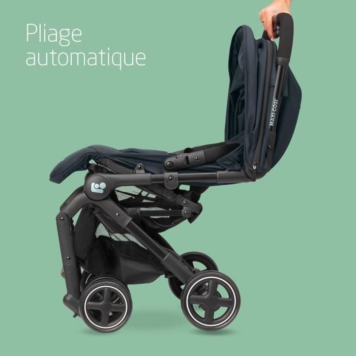 MAXI-COSI Poussette canne ultra compacte Lara 2 de la naissance a 4 ans jusqu’a 22 kg pliage facile Essential Graphite