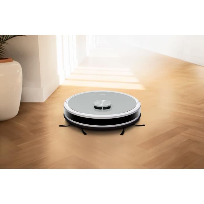 MEDION X21 SW - Robot Aspirateur Laveur avec Station de Vidange - Navigation Laser - Puissance 3000 Pa