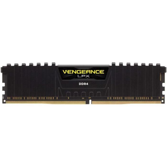 Mémoire RAM - CORSAIR - Vengeance LPX DDR4 - 16GB 2x8GB DIMM - 3200 MHz - 1.35V - Noir (CMK16GX4M2E3200C) - Paloma Tech