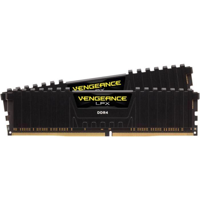 Mémoire RAM - CORSAIR - Vengeance LPX DDR4 - 16GB 2x8GB DIMM - 3200 MHz - 1.35V - Noir (CMK16GX4M2E3200C) - Paloma Tech