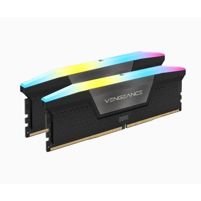 Mémoire RAM - CORSAIR - Vengeance RGB DDR5 - 32GB 2x16GB DIMM - 5600 MHz - 1,25V - Noir (CMH32GX5M2B5600C40K) - Paloma Tech