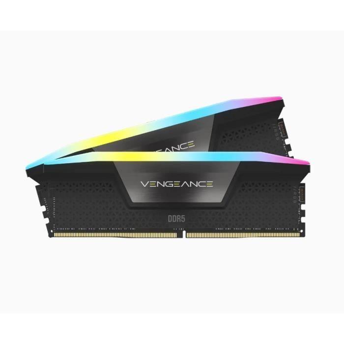 Mémoire RAM - CORSAIR - Vengeance RGB DDR5 - 32GB 2x16GB DIMM - 5600 MHz - 1,25V - Noir (CMH32GX5M2B5600C36K) - Paloma Tech