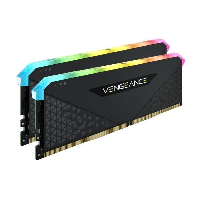 Mémoire RAM - CORSAIR - Vengeance RGB RS DDR4 - 16GB 2x8GB DIMM - 3600 MHz - 1.35V - Noir (CMG16GX4M2D3600C) - Paloma Tech