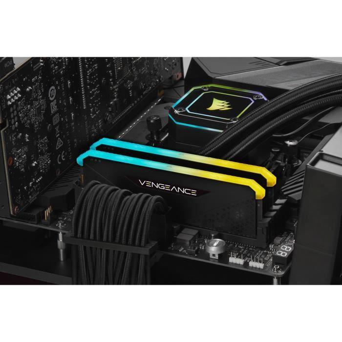 Mémoire RAM - CORSAIR - Vengeance RGB RS DDR4 - 32GB 2x16GB DIMM - 3600 MHz - 1.35V - Noir (CMG32GX4M2D3600C) - Paloma Tech