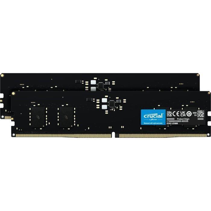 Mémoire RAM - CRUCIAL - Kit DDR5 - 4800 UDIMM - 16 Go : 2x8 Go (CT2K8G48C40U5) - Paloma Tech