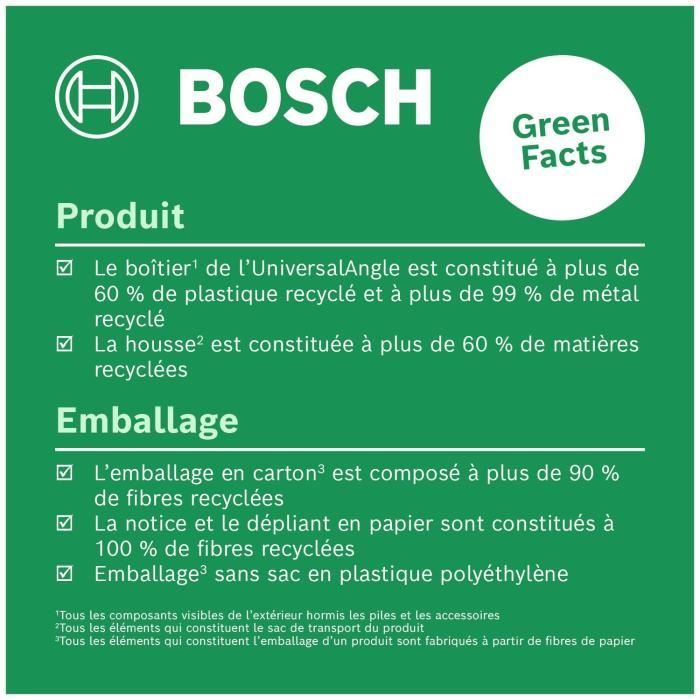 Mesureur d’angle UniversalAngle de Bosch (mesure et transfert précis d’angles jusqu’a 220° avec fonction