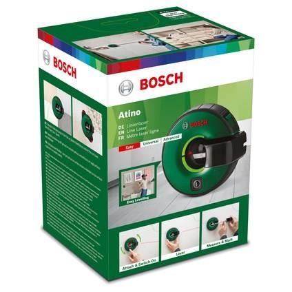 Metre laser lignes Bosch - Atino Basic (metre ruban de 1,5 m 1 gel pad 1 pile 1,5 V LR6 (AA))