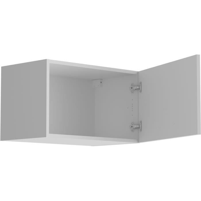 Meuble haut court 1 porte - OSLO - Blanc - L 60 x P 36 x H 35 cm - Cuisine - Contemporain - Mat