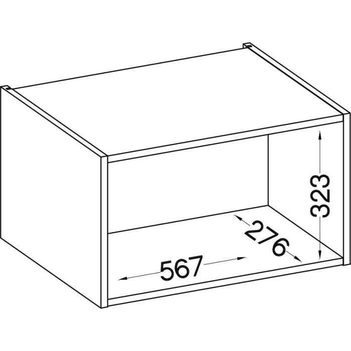 Meuble hotte porte basculante - Décor chene sonoma - L 60 x 31,6 x H 36 cm - LASSEN