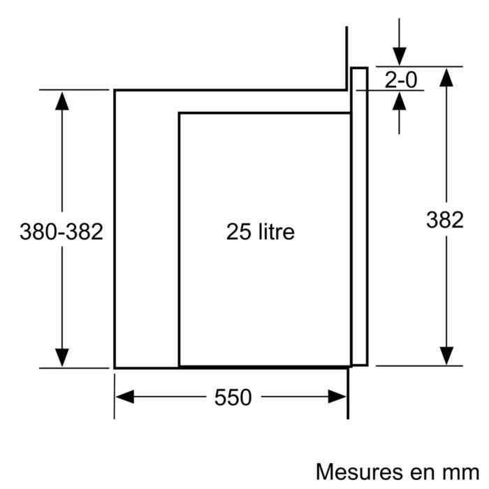 Micro-ondes encastrable - BOSCH BFL550MB0 - Noir - 25 L - Monofonction - 900 W BOSCH