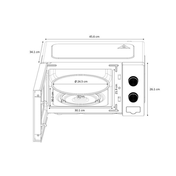 Micro-ondes OCEANIC MO20W11 Blanc 45,4 x H26,1 x P32,6 cm - 20L OCEANIC