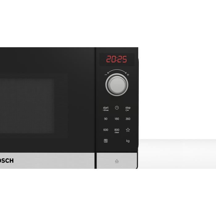 Micro-ondes simple Pose-libre BOSCH - FFL023MS2 - Nettoyage hydrolyse - Volume: 20 l - H:26cm/L44,2cm/P:34,5cm - Noir BOSCH