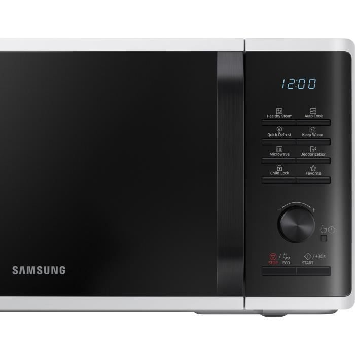 Micro-ondes solo 23L - SAMSUNG - MS23K3555EW - Blanc - Contrôle électronique + bouton - Fonction maintien au chaud SAMSUNG