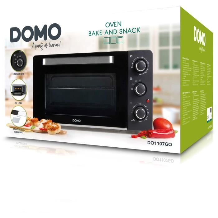 Mini four bake and snack DOMO DO1107GO - 28 L - noir - 1500watt