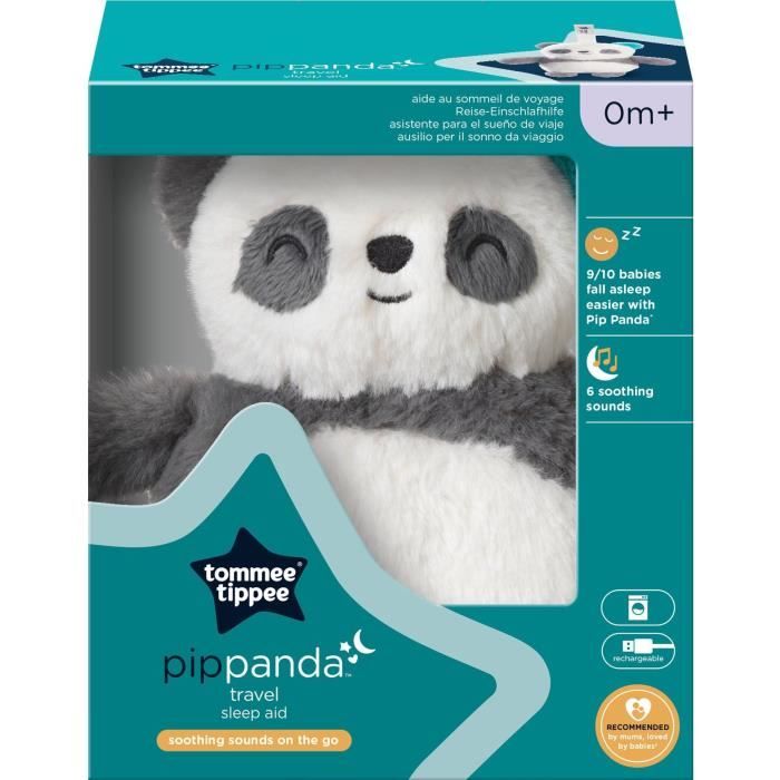 Mini Peluche - TOMMEE TIPPEE - Pippo Le Panda - Aide au sommeil nomade - 6 sons - Rechargeable par USB - Lavable