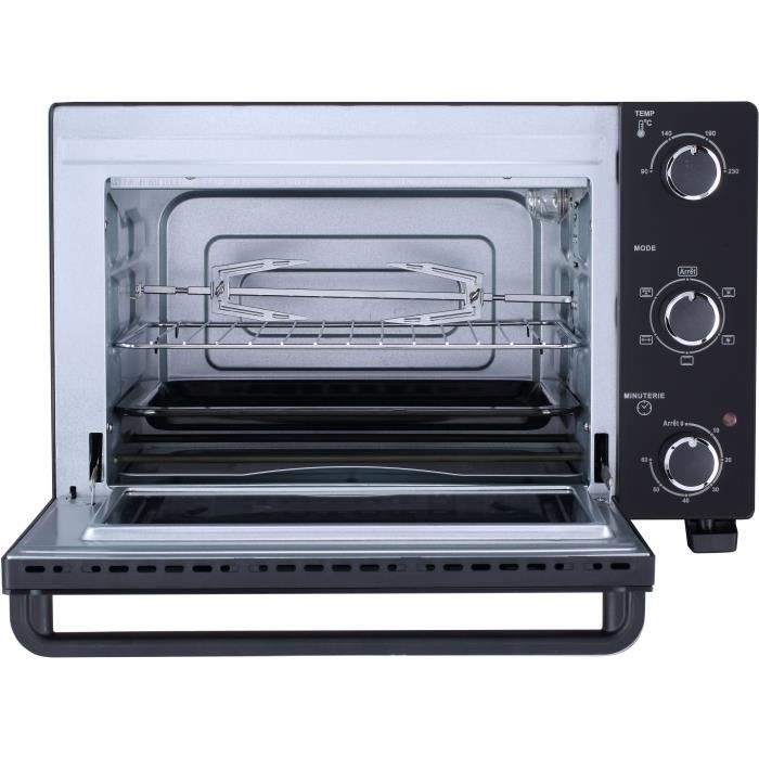 Minifour électrique CONTINENTAL EDISON CEMF28B2 - 28L noir - 1500W - Rotissoire Convection naturelle