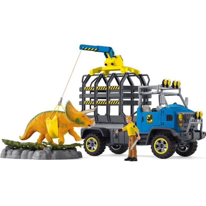 Mission de transport Dino coffret de 43 pieces avec figurine tricératops et camion de transport jouets dinosaures