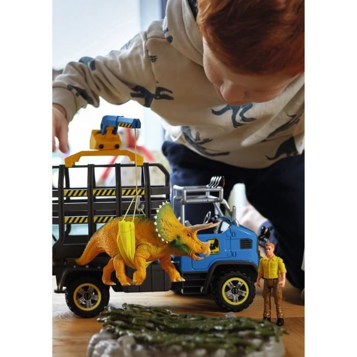 Mission de transport Dino coffret de 43 pieces avec figurine tricératops et camion de transport jouets dinosaures