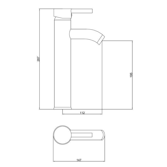 Mitigeur Lavabo haut Ilo - ROUSSEAU - Cartouche céramique - Economie d’eau - Garantie 5 ans