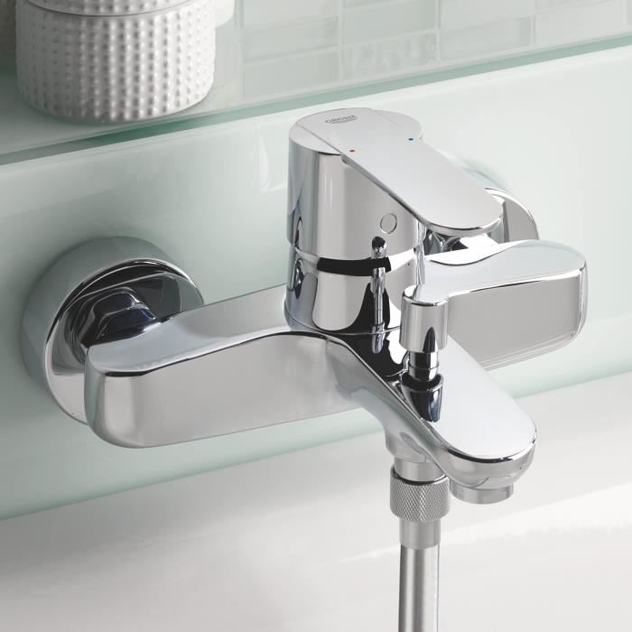 Mitigeur monocommande Bain / Douche - GROHE - Wave Cosmopolitan - Economie d’eau - Gris - 173mm