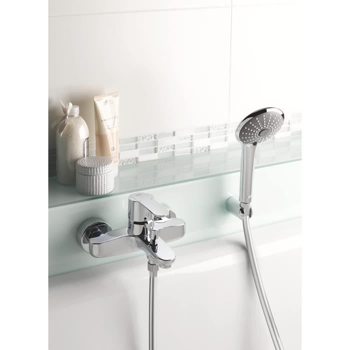 Mitigeur monocommande Bain / Douche - GROHE - Wave Cosmopolitan - Economie d’eau - Gris - 173mm