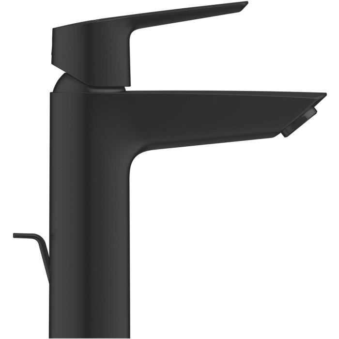 Mitigeur monocommande lavabo - GROHE Start - 235522432 -Noir mat -Taille M -Ouverture Eau Froide -Economie d’eau