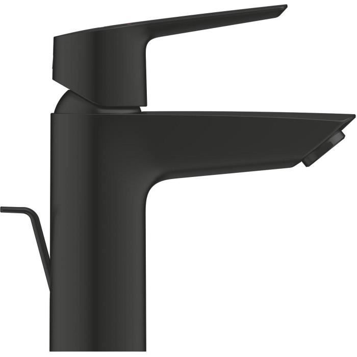 Mitigeur monocommande lavabo - GROHE Start - 242092432 - Noir mat - Taille S - Economie d’eau - Tirette et vidage