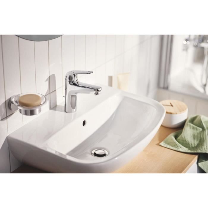 Mitigeur monocommande lavabo - GROHE Swift - 24316001 - Chromé - Taille S - Economie d’eau