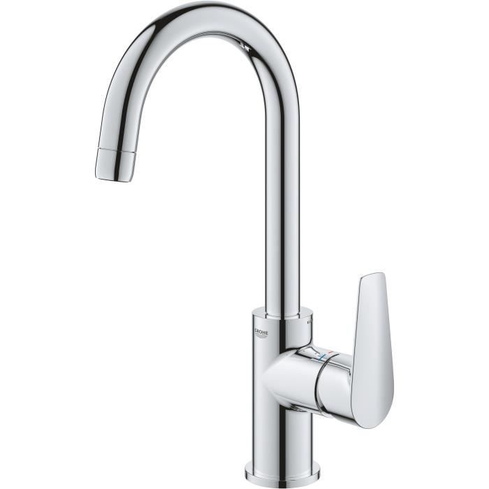 Mitigeur monocommande Lavabo GROHE - Taille L - Col de cygne - Chromé