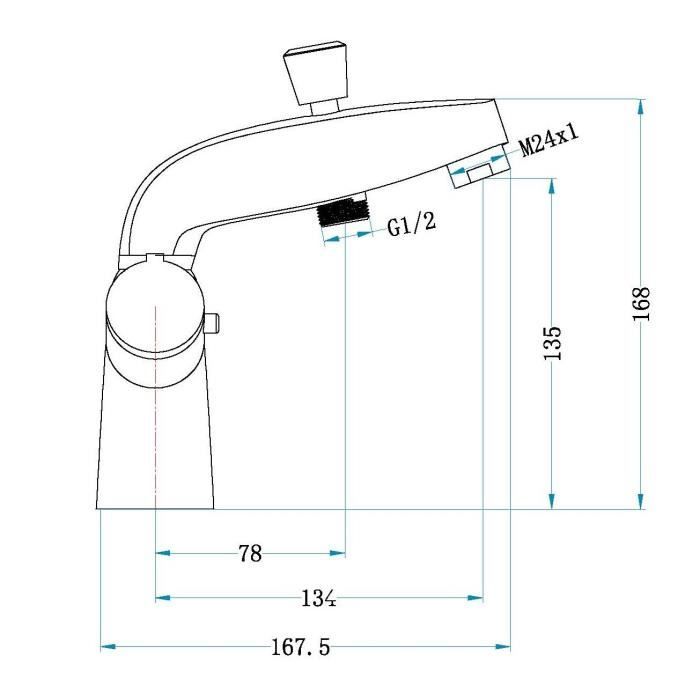 Mitigeur thermostatique baignoire et douche ROUSSEAU Volga 2 - Monotrou