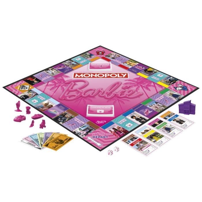 Monopoly : édition Barbie jeu de plateau pour 2 a 6 joueurs jeux pour la famille a partir de 8 ans